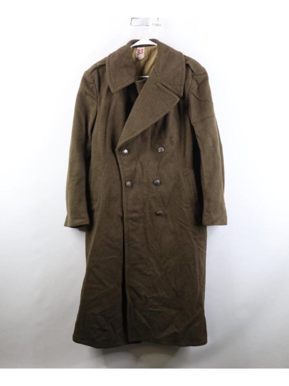 Vintage 40s WWII Mens FR 33 Heavyweight Wool French Military Trench Coat Jacket
